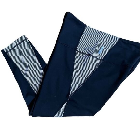 Zella High Waist Crop Leggings Stripe in Black and White Size Large - Picture 6 of 10